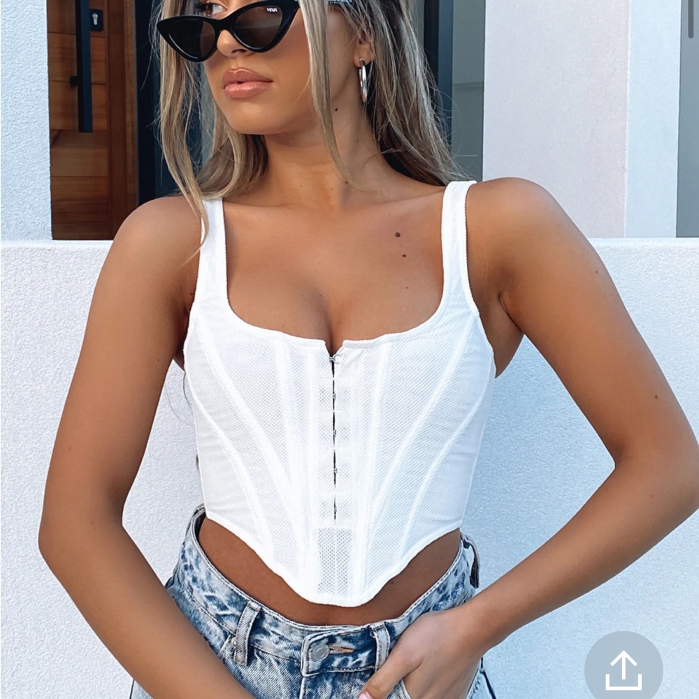 **SOLD**White Fox Bustier - Picture 1 of 2
